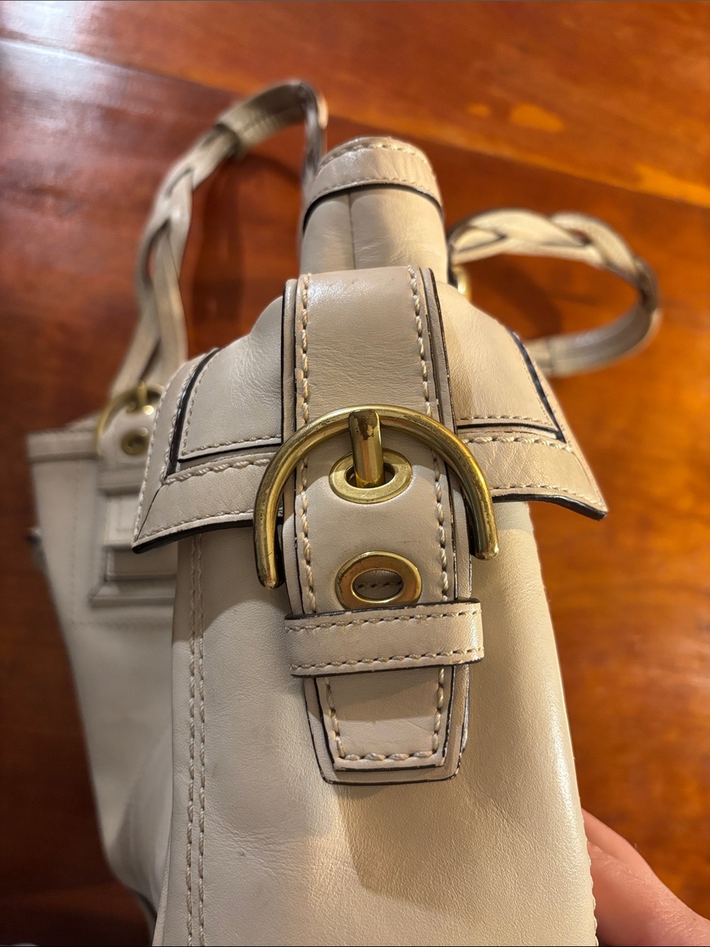 Vintage Ivory Coach SoHo Mia Leather Shoulder Satchel - Picture 3 of 8